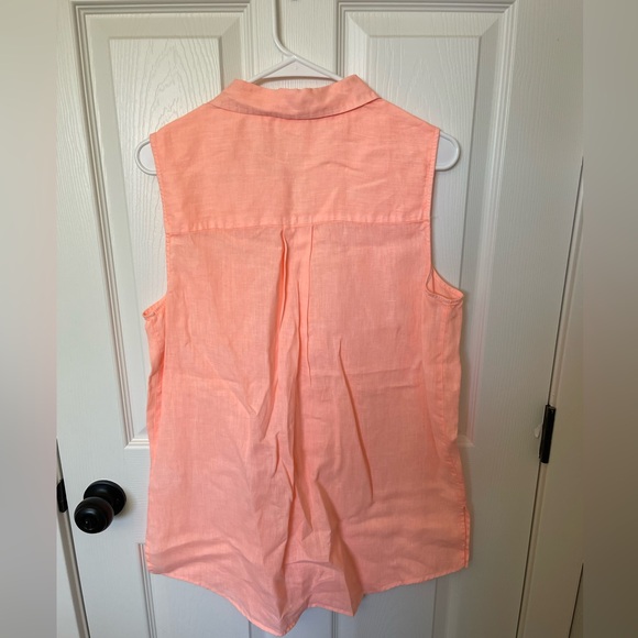 C&C California | 100% Linen Blouse | Orange | Size L - Picture 8 of 8